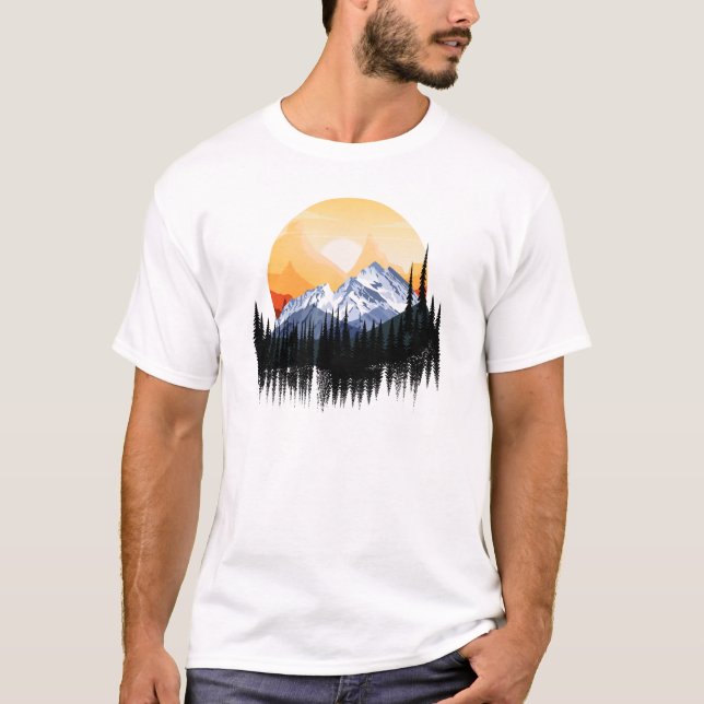 Camiseta Viajando em montanhas (Frente)