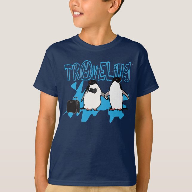 Camiseta Viajando (Pinguins) (Frente)