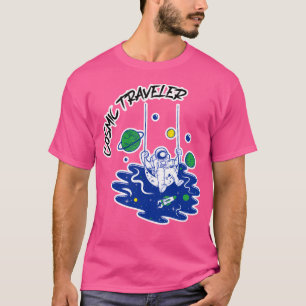 Camiseta Viajante Cósmico - Astronauta Invertendo No Espaço
