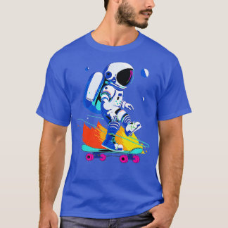 Camiseta Viajante de Espaço em Planeta Distante com skate