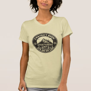 Camiseta viajante divertido do mundo ainda não estive em to