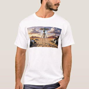 Camiseta Viajante do Tempo Alien em Paisagem Surrealista do