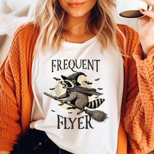 Camiseta Viajante Frequente Guaxinim Antigo Halloween