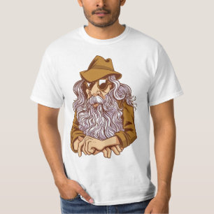 Camiseta Viajante Idoso Sábio – Homem Barbudo Legal com Cha