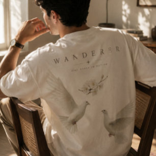 Camiseta Viajante Minimalista Estética Pombo Oversized
