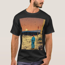 Viajante Solitário na Arte do Pôr do Sol no Desert