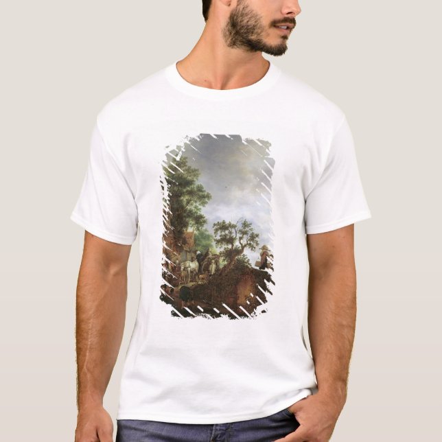 Camiseta Viajantes por uma pensão (óleo em canvas) (Frente)