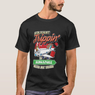 Camiseta Viajar direto para Singapura com a minha tribo fam