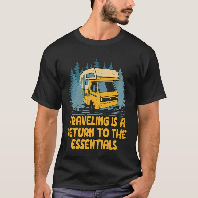 Camiseta Viajar é retornar para a estrada de viagem essenci (Frente)