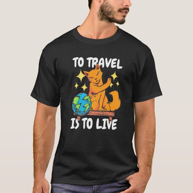 Camiseta Viajar É Viver Com Um Gato (Frente)