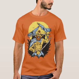 Camiseta Viajar guerreiro e espadas