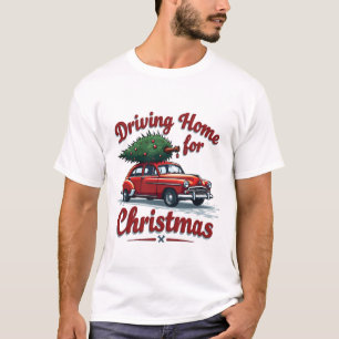 Camiseta Viajar Para Casa Na Árvore Natal Do Caminhão