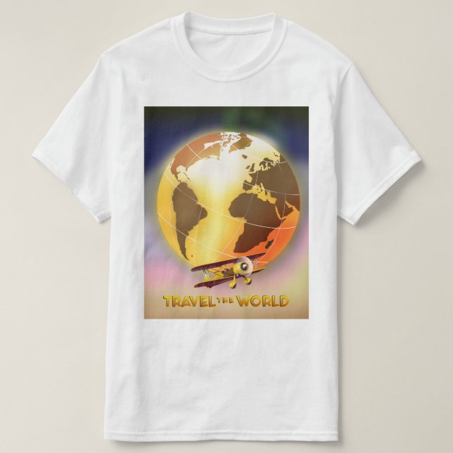 Camiseta Viajar pelo Mundo (Frente do Design)