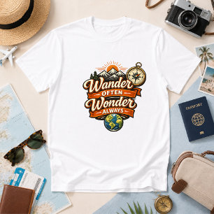Camiseta Viaje Frequentemente, Sempre Se Maravilhe Humor de