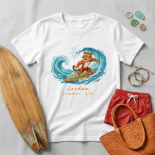 Camiseta Vibe de Verão Infantil Laranja Gráfico de Animal B