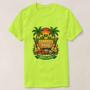 Camiseta vibe jamaicana de reunião familiar