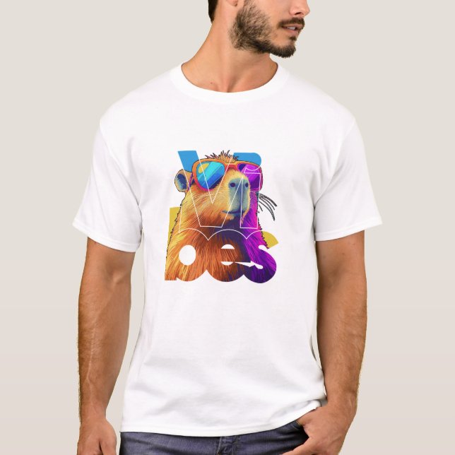 Camiseta Vibes Capybara Retro Design (Frente)
