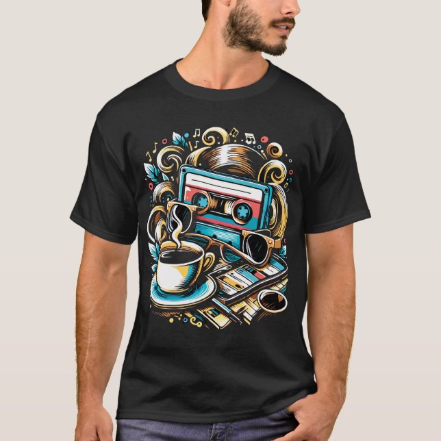 Camiseta Vibes da cassete retrô (Frente)
