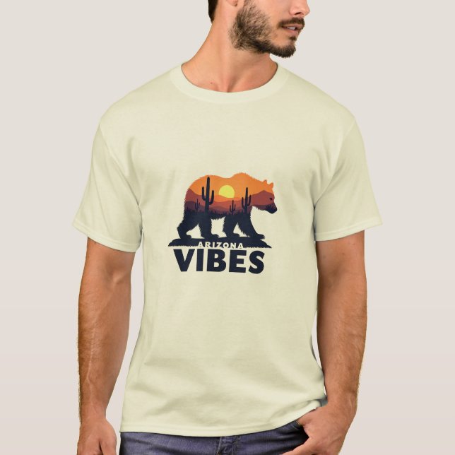 Camiseta Vibes da Floresta de arizona - Urso na Cena da Flo (Frente)