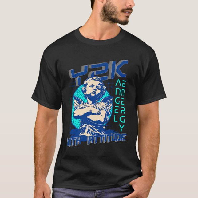 Camiseta Vibes de atitude angélica Y2K (Frente)