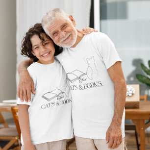 Camiseta Vibes de Leitura de Silhueta de Gato Reservado