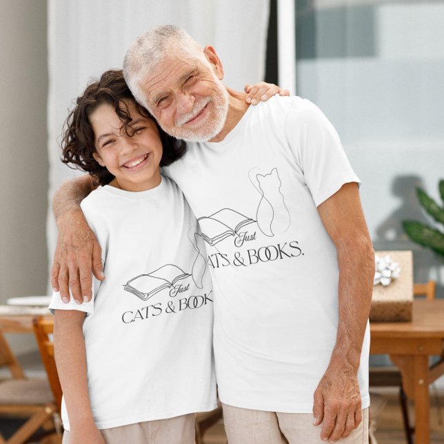 Camiseta Vibes de Leitura de Silhueta de Gato Reservado (Criador carregado)