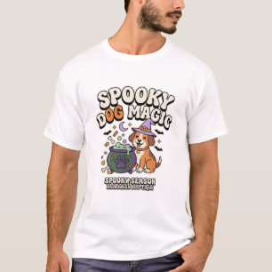 Camiseta Vibes de Magia de Cachorro no Halloween