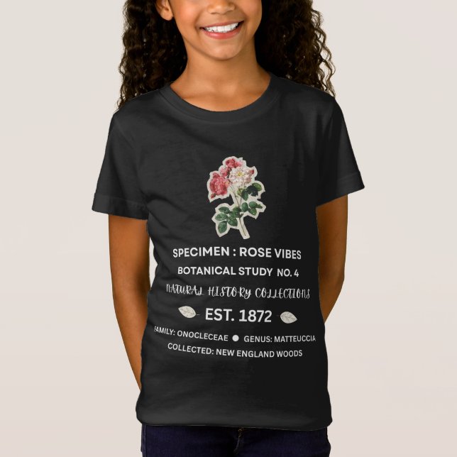 Camiseta Vibes de Rosa Botânica Vintage (Frente)