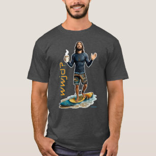 Camiseta Vibes de Surfista WWJD, Jesus Todos os Dias, Amor