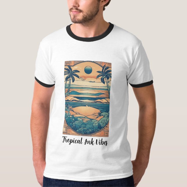 Camiseta Vibes de Tinta Tropical (Frente)