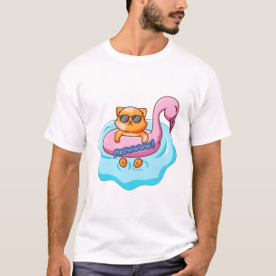 Camiseta vibes de verão da piscina de natação de gatos   de
