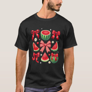Camiseta Vibes de Verão Retrô Melancia Coquette Fruta de Ve