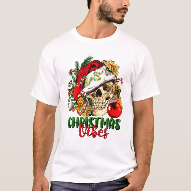 Camiseta Vibes Natal Skeleton Skull (Frente)