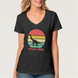 Camiseta Vibes Veganos Dinossauro Vegetariano Veganismo Bas
