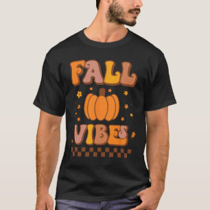 Camiseta Vibes Vintage Groovy Autumn Season Retro Graças