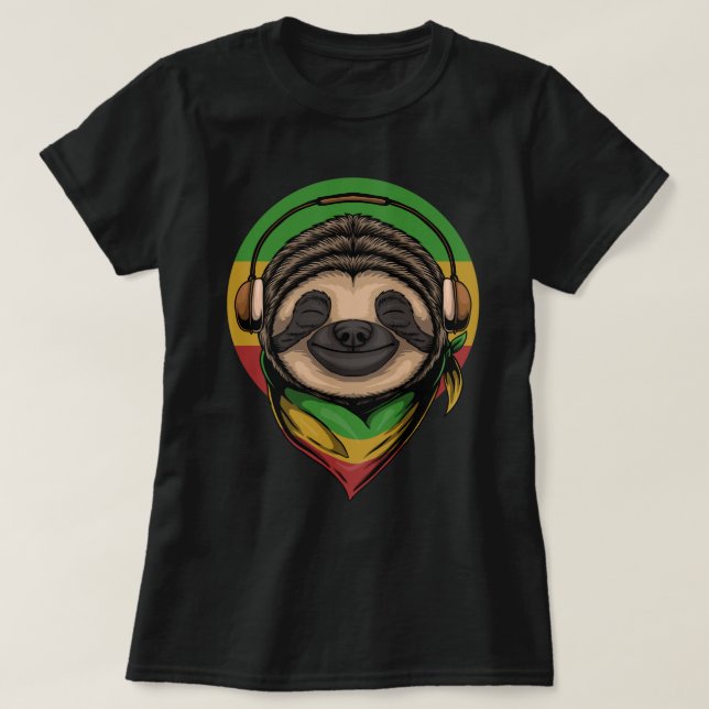 Camiseta Vibing Sloth (Frente do Design)