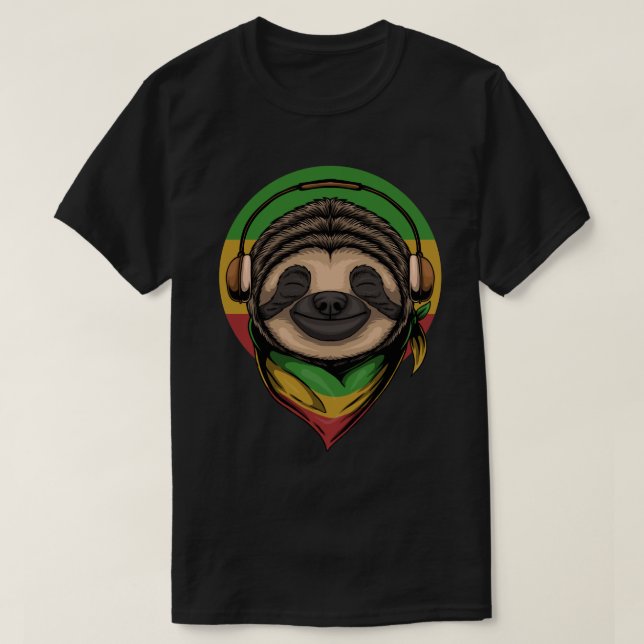 Camiseta Vibing Sloth T-Shirt (Frente do Design)