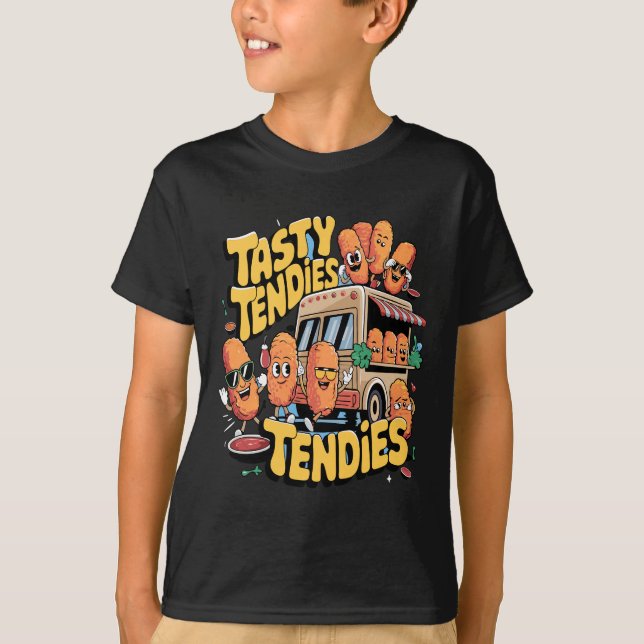 Camiseta Víblias de Comida de Rua: Tassias de Frango (Frente)