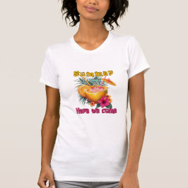 Camiseta Víblias de coquetel de manga tropical, ajustado ma