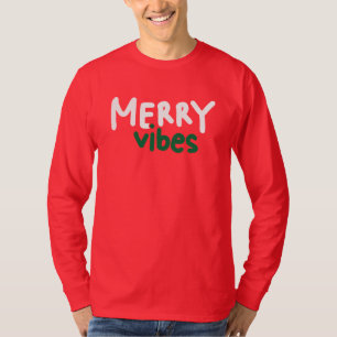 Camiseta Víblias de feliz - Capa longa vermelha masculina