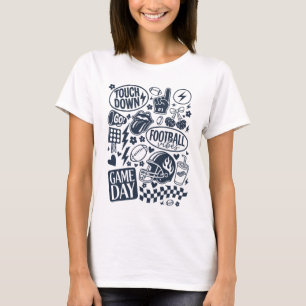 Camiseta Víblias de futebol do Dia do Jogo de Doodle