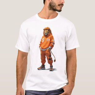 Camiseta Víblias de leão urbano - Design de roupa de rua fu
