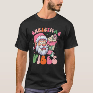 Camiseta Víblias de Natal cor-de-rosa Papais noeis encaram
