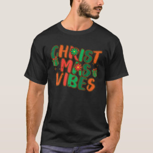 Camiseta Víblias de Natal do Grooves Retro Vintage Xmas Men