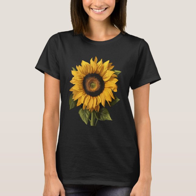 Camiseta Víblias de Verão, cor natural de girassol amarelo (Frente)