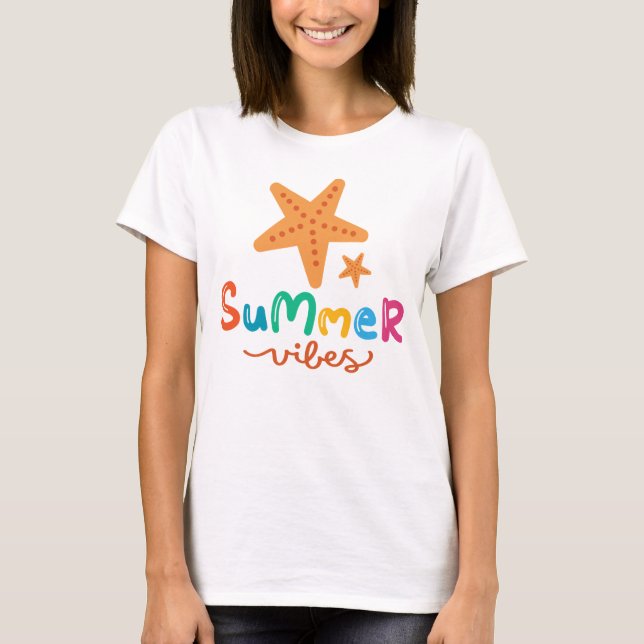 Camiseta Víblias de Verão e Starfish Mulheres (Frente)