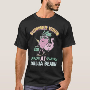 Camiseta Víblias De Verão Na Praia De Kailua, Na Frente Tro
