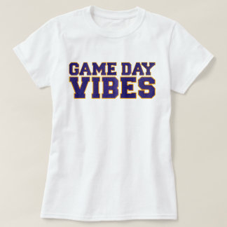 Camiseta Víblias do Dia de Jogo Roxo e Amarelo