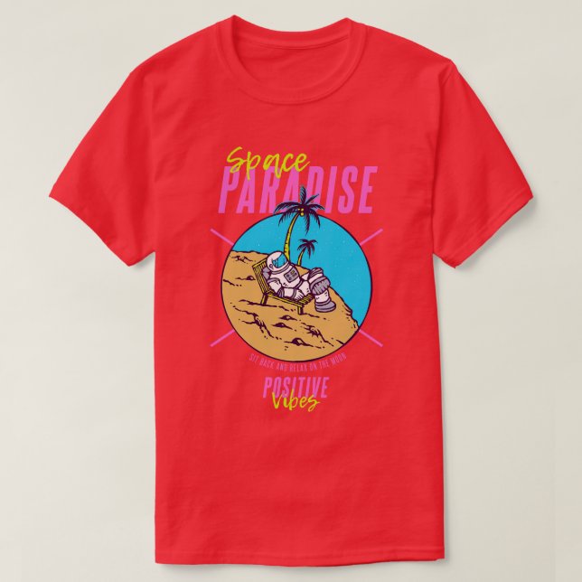 Camiseta Víblias do Verão do Paraíso Espacial (Frente do Design)