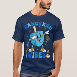 Camiseta Vibração de Hanukkah Dreidel Engraçado Dabbing Men
